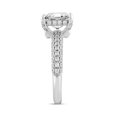LADIES RING 3 3/4CT ROUND/PRINCESS DIAMOND 14K WHITE GOLD (CENTER STONE PRINCESS DIAMOND 3CT )