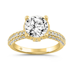 LADIES RING 2 3/4CT ROUND DIAMOND 14K YELLOW GOLD (CENTER STONE ROUND DIAMOND 2CT )