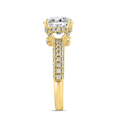 LADIES RING 3 3/4CT ROUND DIAMOND 14K YELLOW GOLD (CENTER STONE ROUND DIAMOND 3CT )