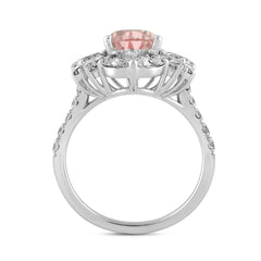 ETERNAL BLUSH COLLECTION 14K WHITE GOLD 4 1/2CT ROUND/PEAR/MARQUISE DIAMOND LADIES RING (CENTER STONE PINK PEAR DIAMOND 2.00CT)