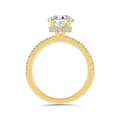 LADIES RING 2 1/2CT ROUND/OVAL DIAMOND 14K YELLOW GOLD (CENTER STONE OVAL DIAMOND 2CT )