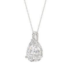 LADIES SOLITAIRE PENDANT 4CT PEAR DIAMOND 14K WHITE GOLD