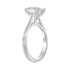 LADIES SOLITAIRE RING 2 1/2CT OVAL DIAMOND 14K WHITE GOLD