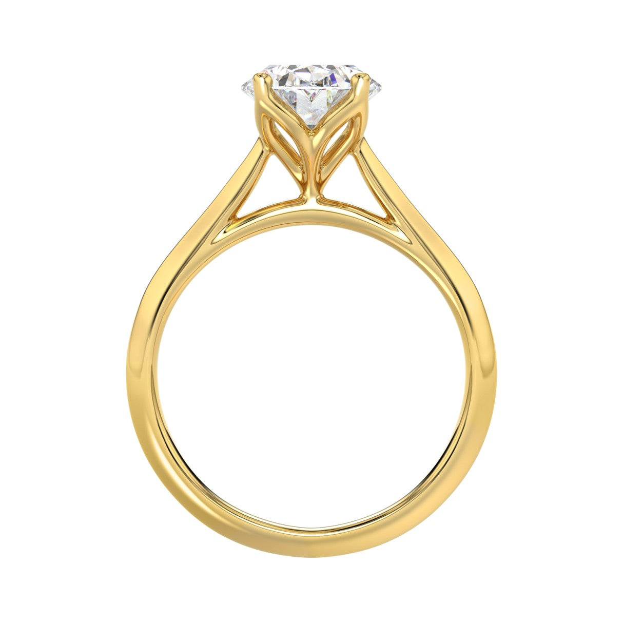 LADIES SOLITAIRE RING 2 1/2CT OVAL DIAMOND 14K YELLOW GOLD