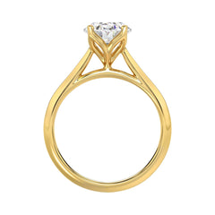 LADIES SOLITAIRE RING 2 1/2CT OVAL DIAMOND 14K YELLOW GOLD