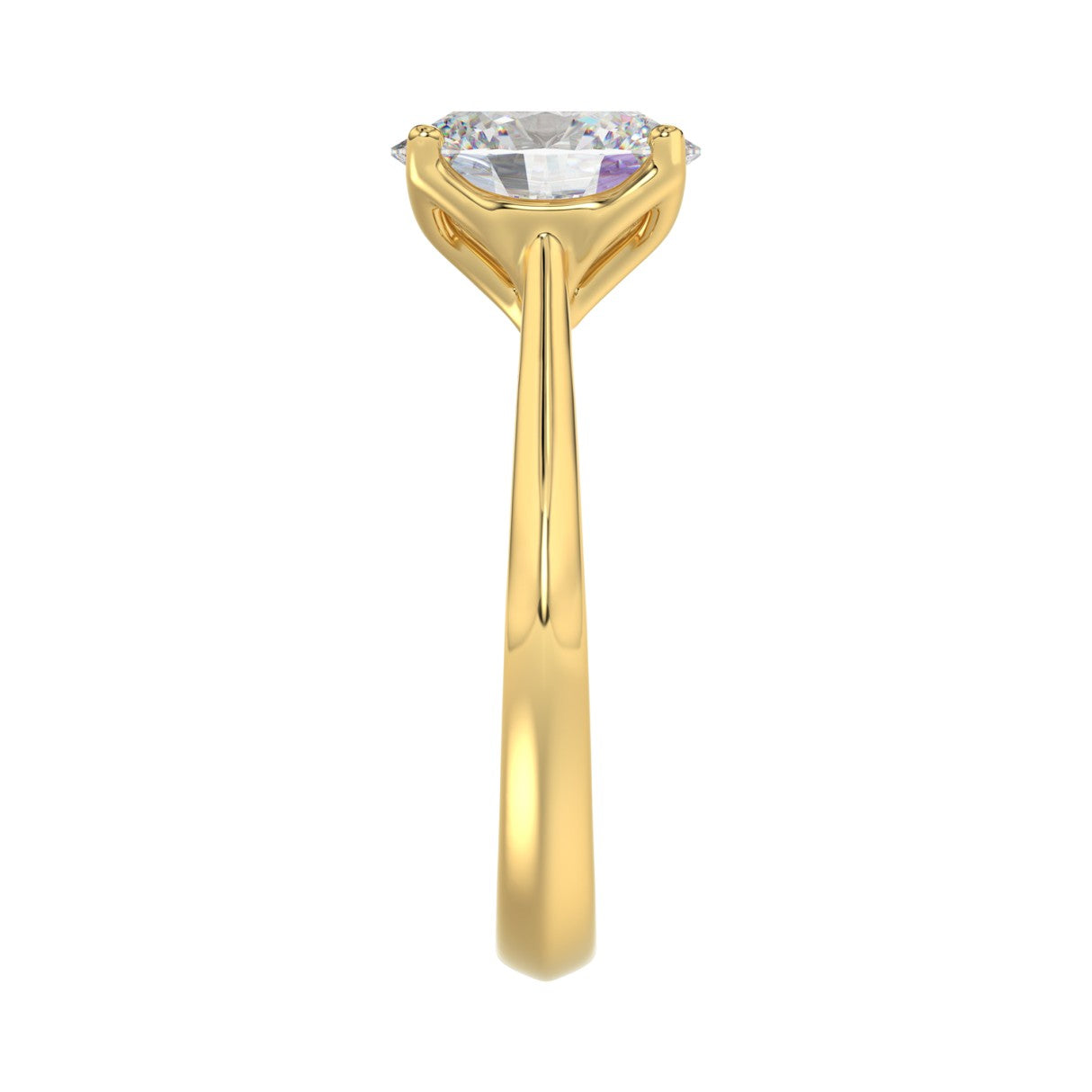 LADIES SOLITAIRE RING 2 1/2CT OVAL DIAMOND 14K YELLOW GOLD