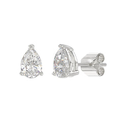 LADIES SOLITAIRE EARRINGS 2 1/2CT PEAR DIAMOND 14K WHITE GOLD