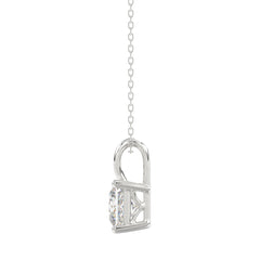 LADIES SOLITAIRE PENDANT WITH CHAIN 2 1/2CT PRINCESS DIAMOND 14K WHITE GOLD