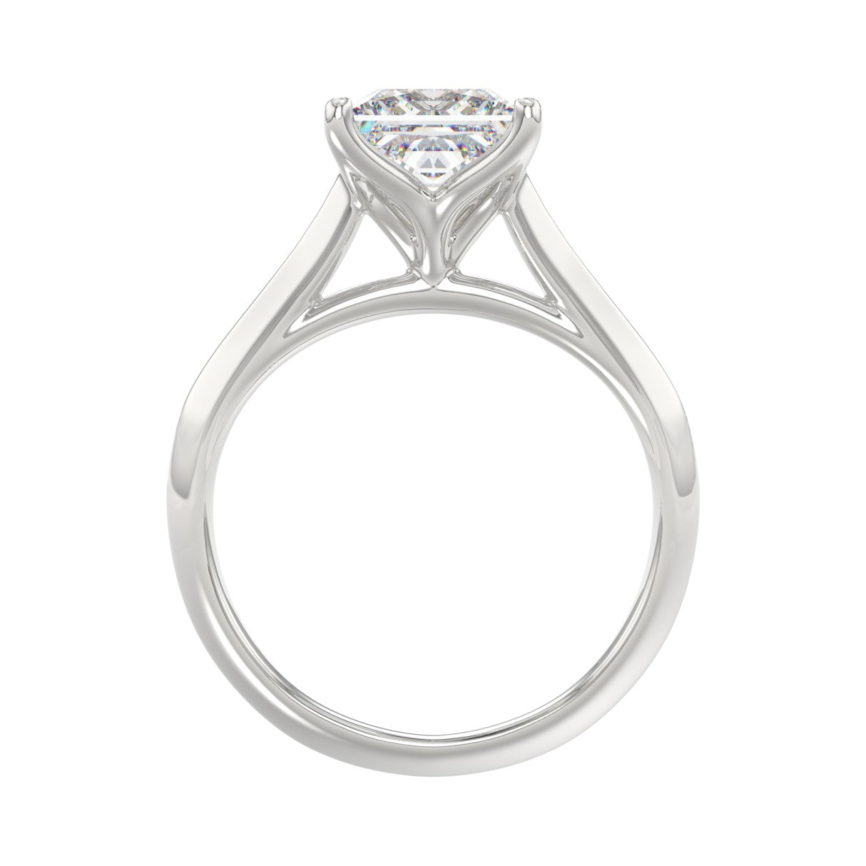 LADIES SOLITAIRE RING 2 1/2CT PRINCESS DIAMOND 14K WHITE GOLD