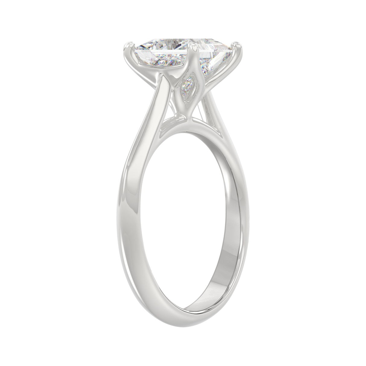 LADIES SOLITAIRE RING 2 1/2CT PRINCESS DIAMOND 14K WHITE GOLD