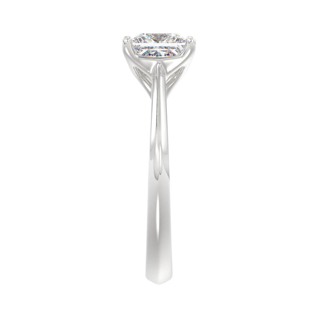 LADIES SOLITAIRE RING 2 1/2CT PRINCESS DIAMOND 14K WHITE GOLD