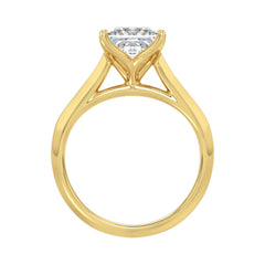 LADIES SOLITAIRE RING 2 1/2CT PRINCESS DIAMOND 14K YELLOW GOLD