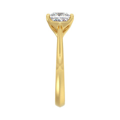 LADIES SOLITAIRE RING 2 1/2CT PRINCESS DIAMOND 14K YELLOW GOLD