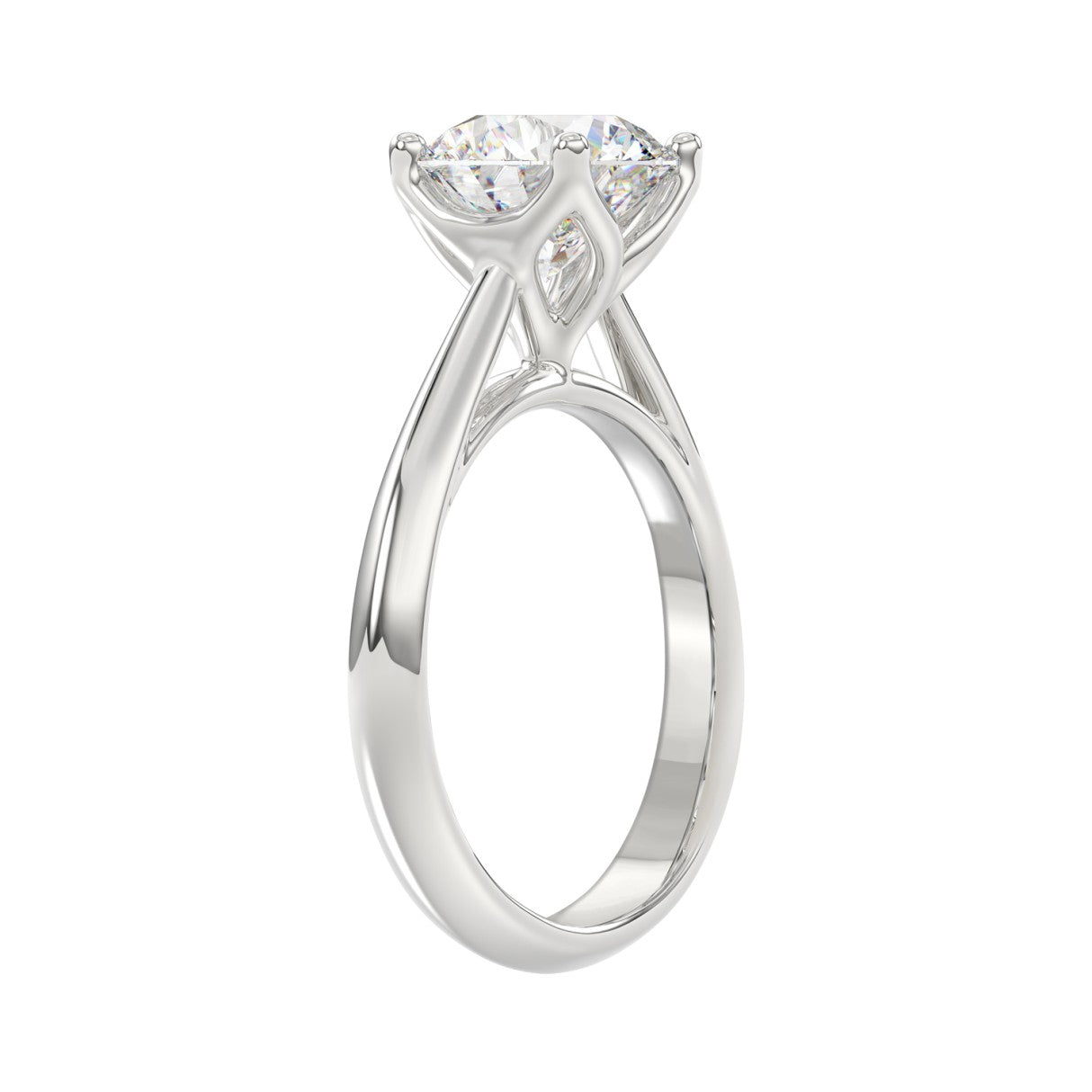 LADIES SOLITAIRE RING 2 1/2CT ROUND DIAMOND 14K WHITE GOLD