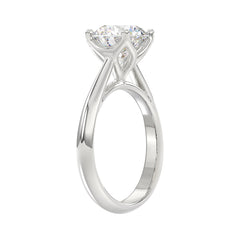 LADIES SOLITAIRE RING 2 1/2CT ROUND DIAMOND 14K WHITE GOLD