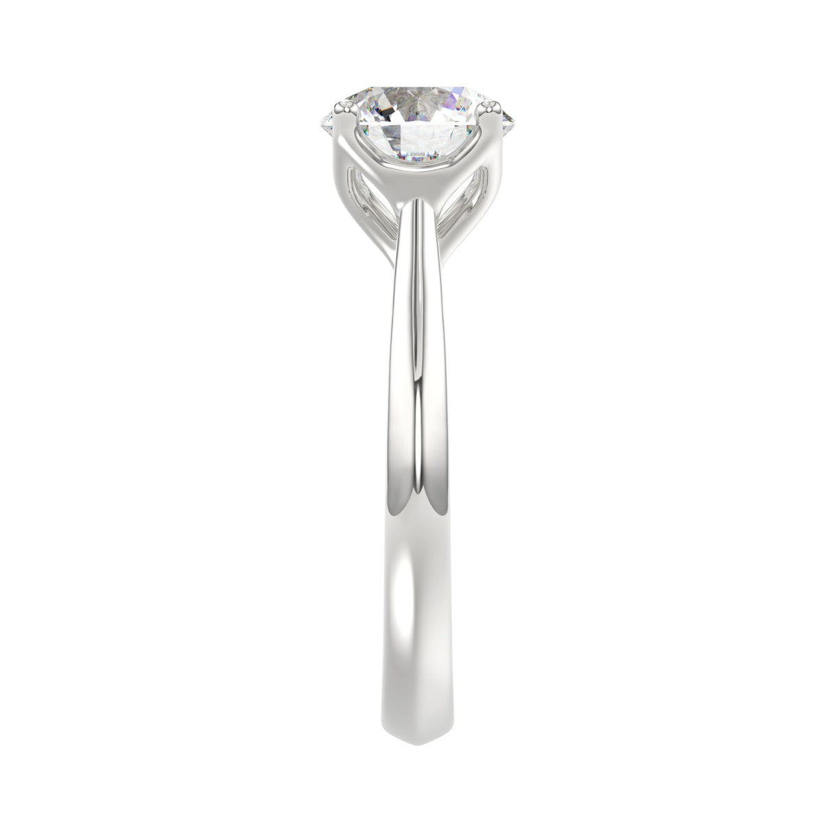 LADIES SOLITAIRE RING 2 1/2CT ROUND DIAMOND 14K WHITE GOLD