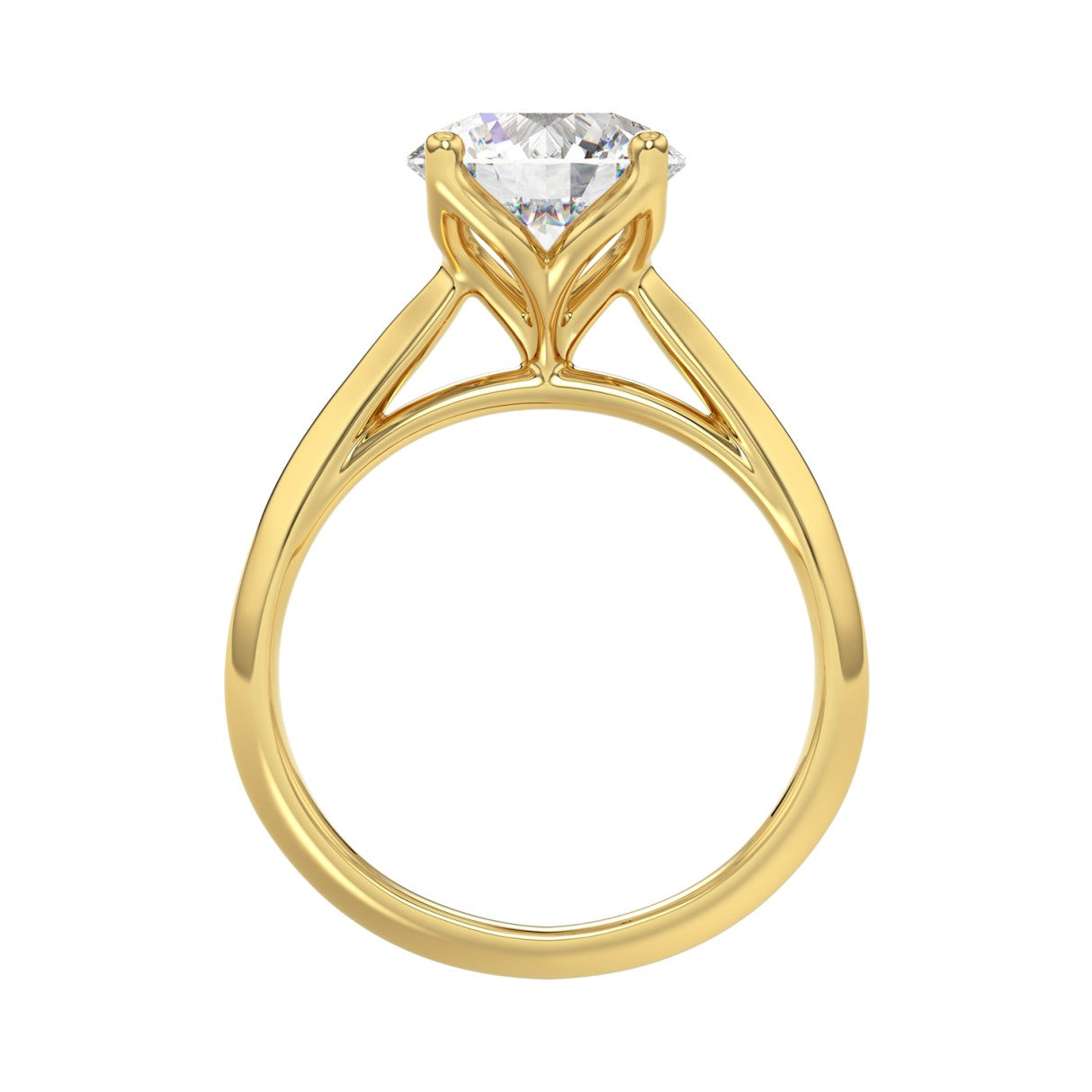 LADIES SOLITAIRE RING 2 1/2CT ROUND DIAMOND 14K YELLOW GOLD