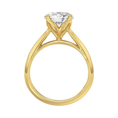 LADIES SOLITAIRE RING 2 1/2CT ROUND DIAMOND 14K YELLOW GOLD