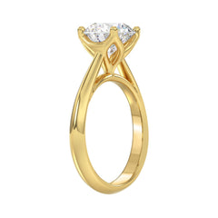 LADIES SOLITAIRE RING 2 1/2CT ROUND DIAMOND 14K YELLOW GOLD