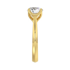LADIES SOLITAIRE RING 2 1/2CT ROUND DIAMOND 14K YELLOW GOLD