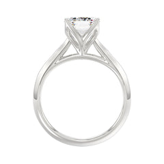 LADIES SOLITAIRE RING 4CT EMERALD DIAMOND 14K WHITE GOLD