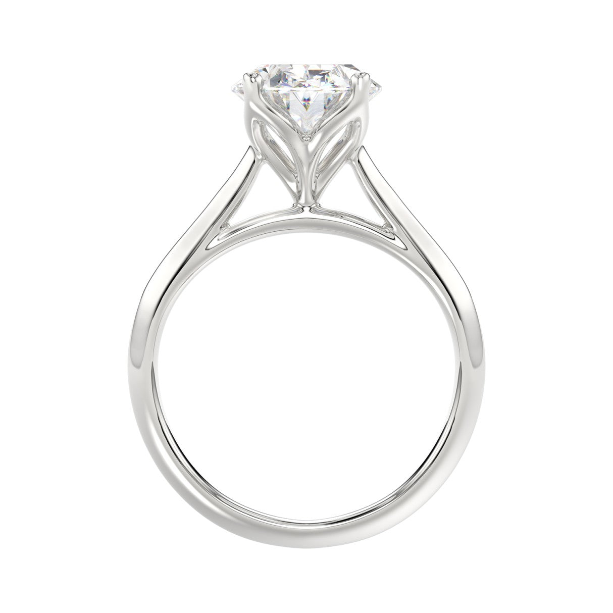 LADIES SOLITAIRE RING 4CT OVAL DIAMOND 14K WHITE GOLD