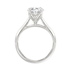 LADIES SOLITAIRE RING 4CT OVAL DIAMOND 14K WHITE GOLD