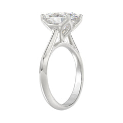 LADIES SOLITAIRE RING 4CT OVAL DIAMOND 14K WHITE GOLD