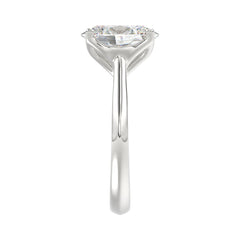 LADIES SOLITAIRE RING 4CT OVAL DIAMOND 14K WHITE GOLD 