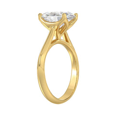 LADIES SOLITAIRE RING 4CT OVAL DIAMOND 14K YELLOW GOLD