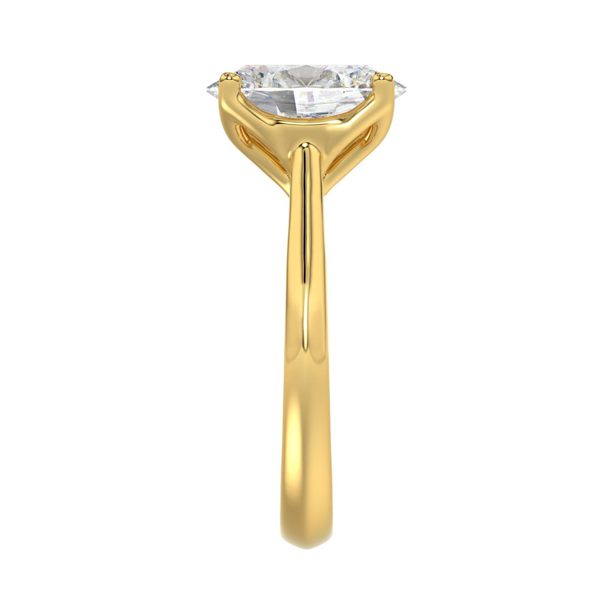 LADIES SOLITAIRE RING 4CT OVAL DIAMOND 14K YELLOW GOLD