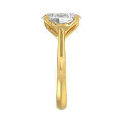 LADIES SOLITAIRE RING 4CT OVAL DIAMOND 14K YELLOW GOLD