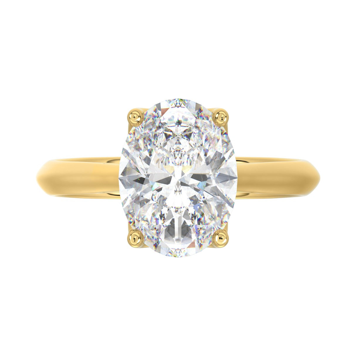 LADIES SOLITAIRE RING 4CT OVAL DIAMOND 14K YELLOW GOLD