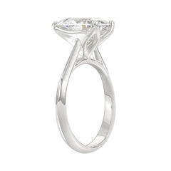 LADIES SOLITAIRE RING 4CT PEAR DIAMOND 14K WHITE GOLD