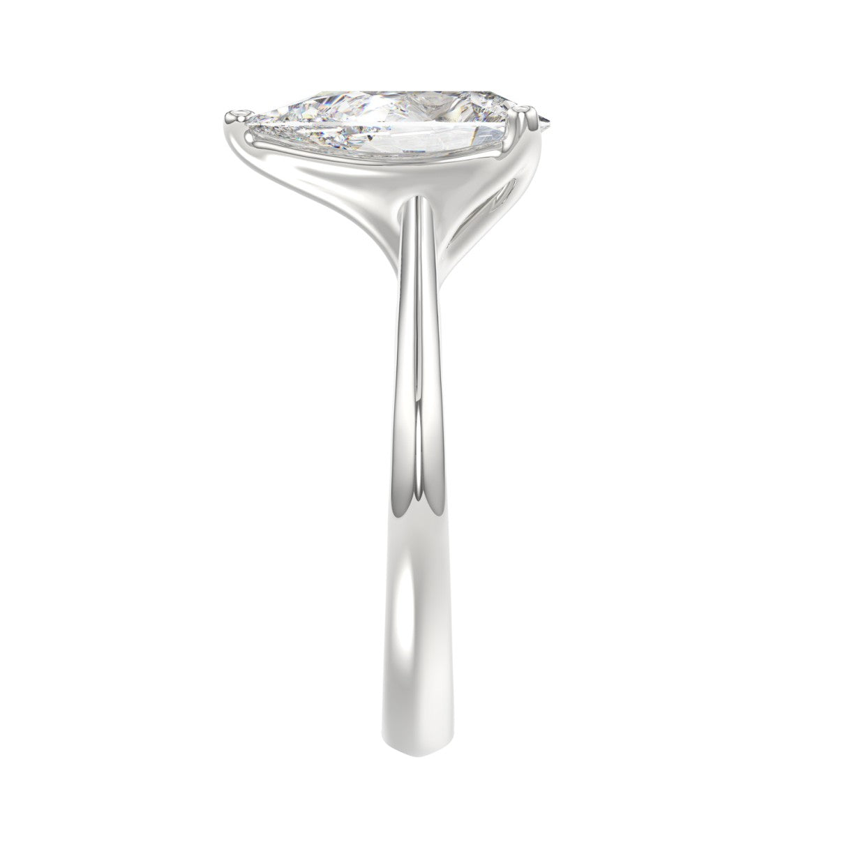 LADIES SOLITAIRE RING 4CT PEAR DIAMOND 14K WHITE GOLD