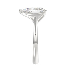 LADIES SOLITAIRE RING 4CT PEAR DIAMOND 14K WHITE GOLD