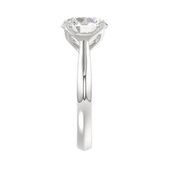 LADIES SOLITAIRE RING 4CT ROUND DIAMOND 14K WHITE GOLD