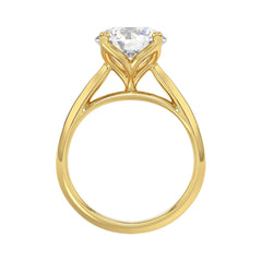 LADIES SOLITAIRE RING 4CT ROUND DIAMOND 14K YELLOW GOLD 