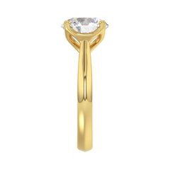 LADIES SOLITAIRE RING 4CT ROUND DIAMOND 14K YELLOW GOLD