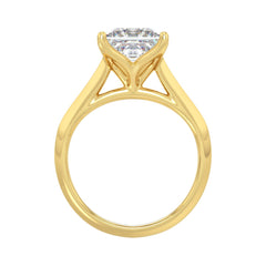 LADIES SOLITAIRE RING 4CT PRINCESS DIAMOND 14K YELLOW GOLD 