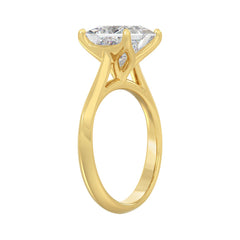 LADIES SOLITAIRE RING 4CT PRINCESS DIAMOND 14K YELLOW GOLD 