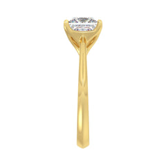 LADIES SOLITAIRE RING 4CT PRINCESS DIAMOND 14K YELLOW GOLD