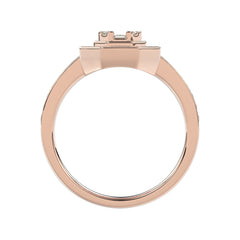LADIES RING 3/4CT ROUND/BAGUETTE/PRINCESS TRAPEZOID RUBY DIAMOND 14K ROSE GOLD