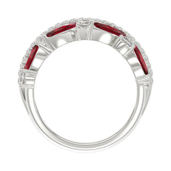 14K WHITE GOLD 2.00CT ROUND/MARQUISE DIAMOND LADIES RING (RUBY DIAMOND 1 1/2CT)