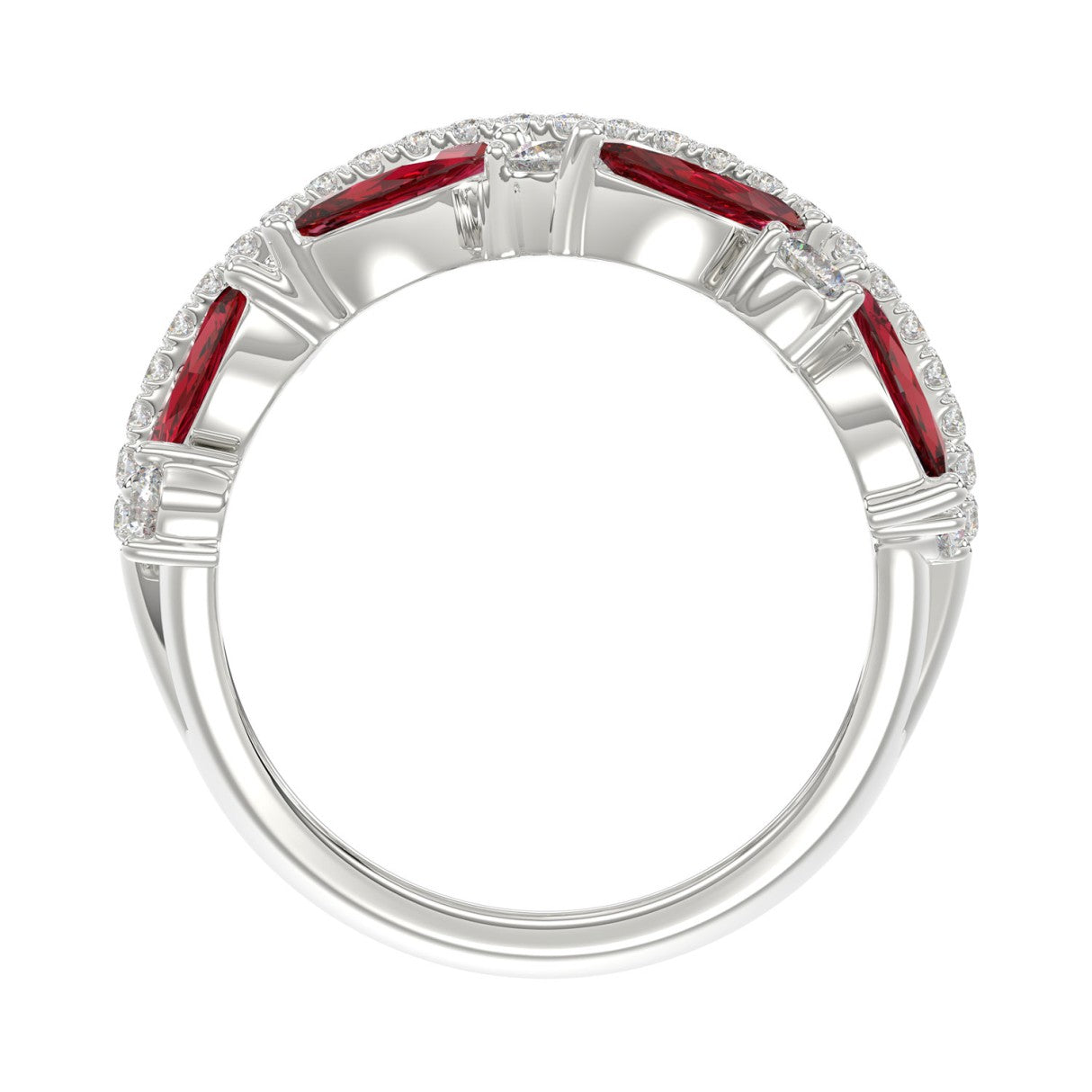 14K WHITE GOLD 2.00CT ROUND/MARQUISE DIAMOND LADIES RING (RUBY DIAMOND 1 1/2CT)