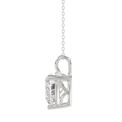 LADIES SOLITAIRE PENDANT 4.00CT HEART DIAMOND 14K WHITE GOLD