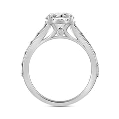 LADIES RING 2 1/4CT ROUND/BAGUETTE DIAMOND 14K WHITE GOLD (CENTER STONE ROUND DIAMOND 2CT )