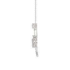 14K WHITE GOLD 1.00CT ROUND/PEAR DIAMOND LADIES PENDANT