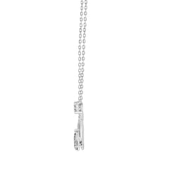 LADIES NECKLACE 1CT ROUND/PEAR DIAMOND 14K WHITE GOLD (CENTER STONE PEAR DIAMOND 3/4CT )
