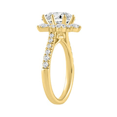 14K YELLOW GOLD 3.00CT ROUND DIAMOND LADIES RING (CENTER STONE ROUND DIAMOND 2CT)